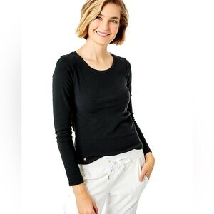 The Lilly Pulitzer Halee Long Sleeve Top in Onyx NWT Size Medium